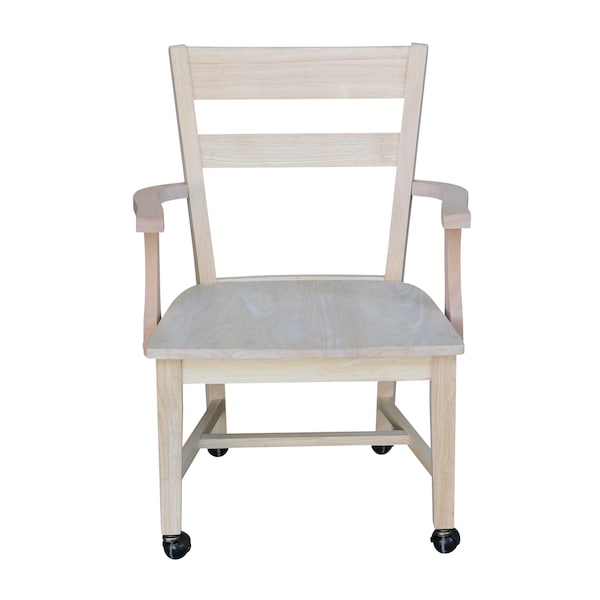International Concepts Dining Chair with Casters, Unfinished - C-226