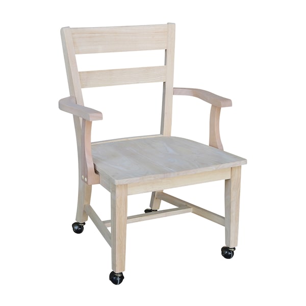 International Concepts Dining Chair with Casters, Unfinished - C-226