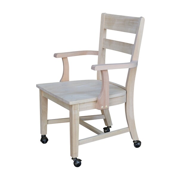 International Concepts Dining Chair with Casters, Unfinished - C-226