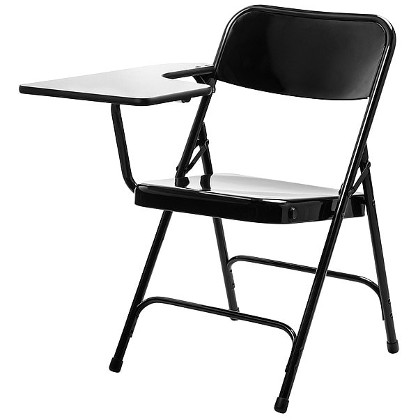National Public Seating Folding Chair, Right Arm Tab, Black, PK2 - 5210R