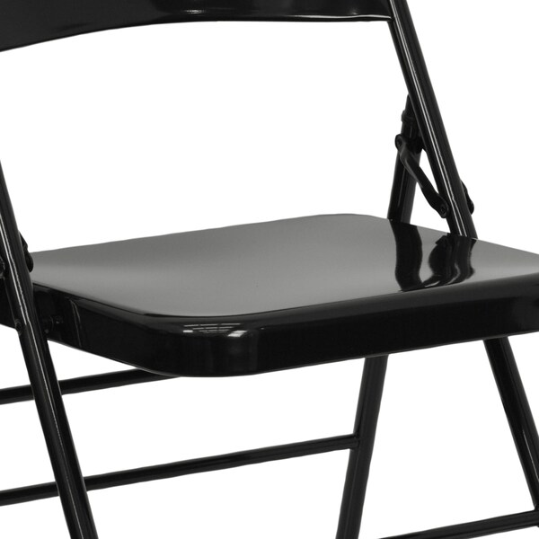 Flash Furniture Black Metal Folding Chair - 4-HF3-MC-309AS-BK-GG