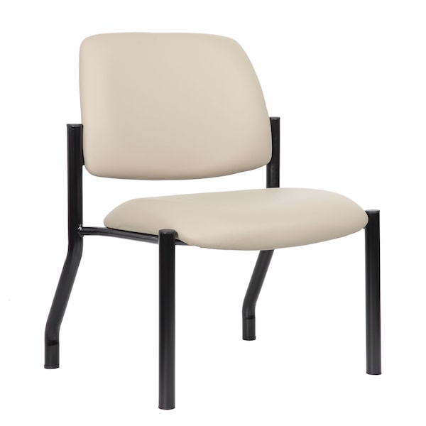 Boss Office Products Patient Guest Chair - Armless - Beige Antimicrobial Vinyl - 400 lb Capacity - B9595AM-BG-400