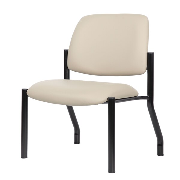 Boss Office Products Patient Guest Chair - Armless - Beige Antimicrobial Vinyl - 400 lb Capacity - B9595AM-BG-400