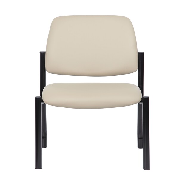 Boss Office Products Patient Guest Chair - Armless - Beige Antimicrobial Vinyl - 400 lb Capacity - B9595AM-BG-400