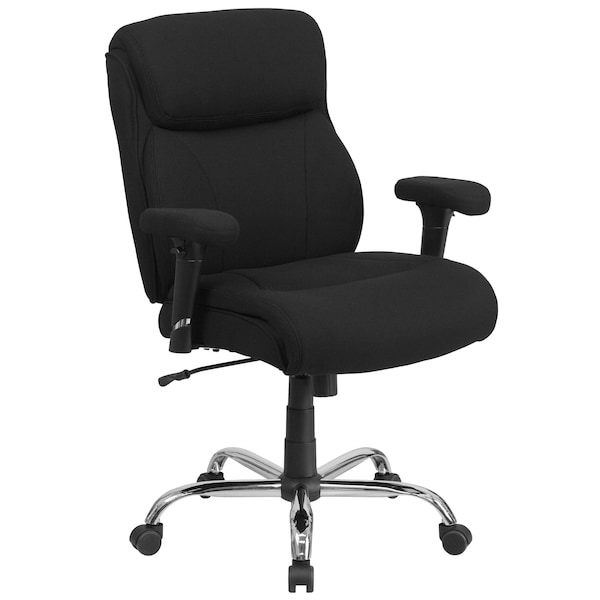 Flash Furniture Hercules Task Office Chair, Black Back, 29-1/2 in W 29" L 44" H, Adjustable Padded, Fabric Seat - GO-2031F-GG