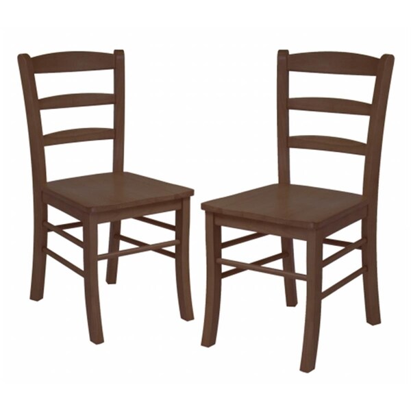 Winsome Ladder Back Chair in Anitque Walnut- Set of 2 - 94232