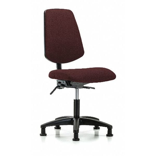 Blue Ridge Ergonomics Desk Chair Fabric Desk Chair, Med, Bk, Glides, Bur, No Arms, 19" to 24" Height, Fabric, Burgundy - BR-FDHCH-MB-RG-T0-A0-RG-F41