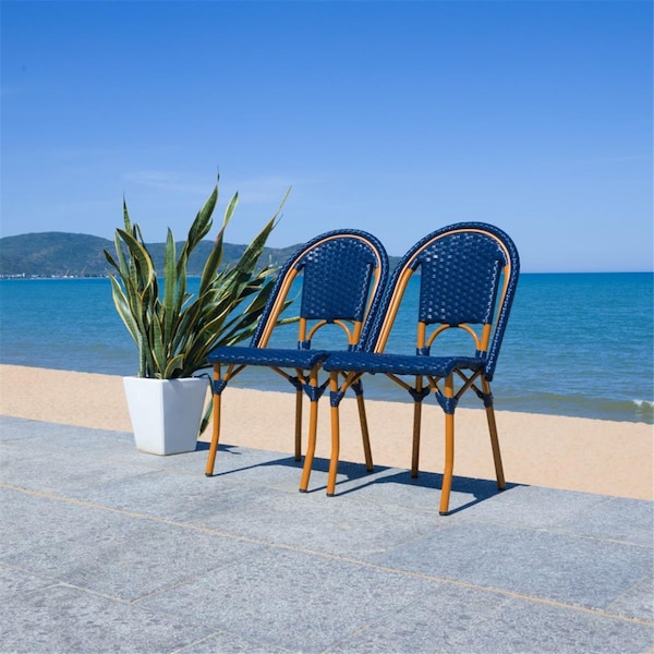 Safavieh 19.75 x 21.5 x 35 in. California Side Chair, Navy, 2PK - PAT7530B-SET2