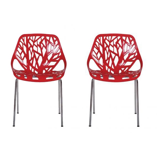 Rainbow Outdoor Limo Set of 4 Stackable Armchair-Red - RBO-LIMO-RED-C-SET4
