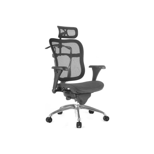 Lds Industries ShopSol Executive Office Chair - Mesh Seat and Back - Black - 1010462