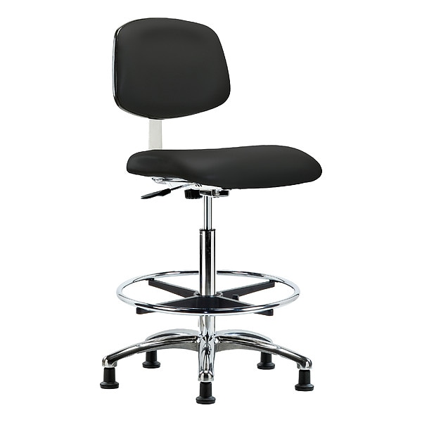 Zoro Select Clean Room Chair Ergonomic Chair, 25-3/4" to 35-1/2" Height, Vinyl, Black - BR-CLR-VHBCH-CR-CF-RG-8540