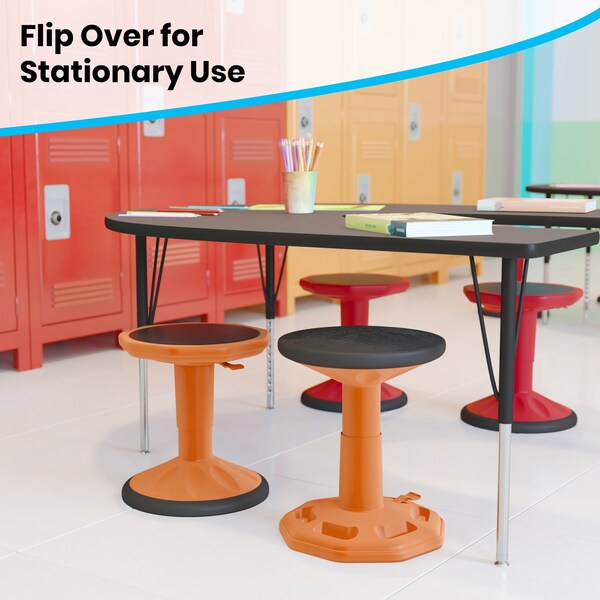 Flash Furniture Orange Kids Adjustable Active Learning Stool - AY-9001S-OR-GG