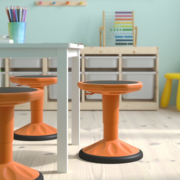Flash Furniture Orange Kids Adjustable Active Learning Stool - AY-9001S-OR-GG
