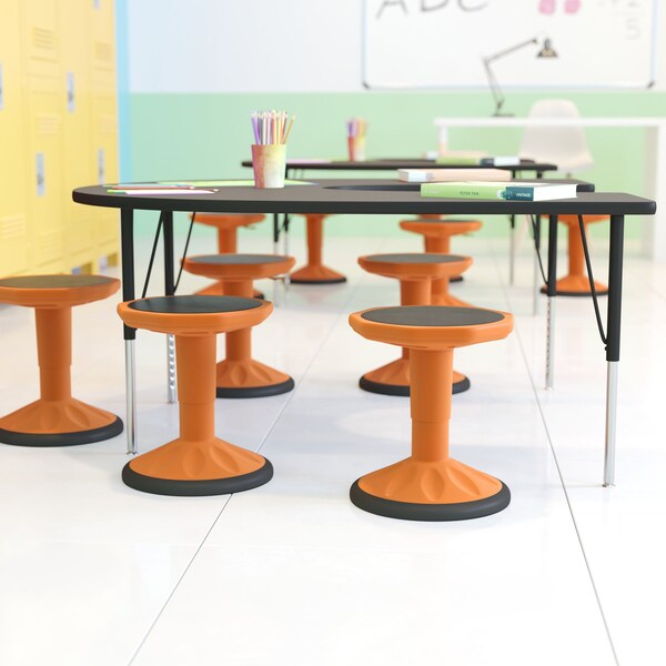 Flash Furniture Orange Kids Adjustable Active Learning Stool - AY-9001S-OR-GG
