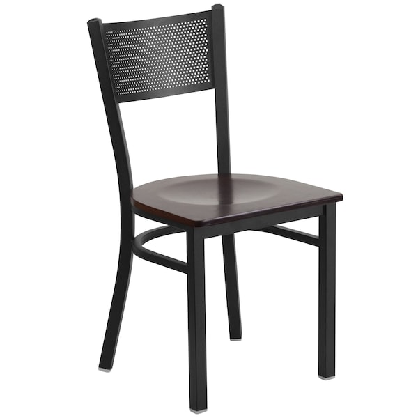 Flash Furniture Black Grid Chair-Wal Seat - 2-XU-DG-60115-GRD-WALW-GG