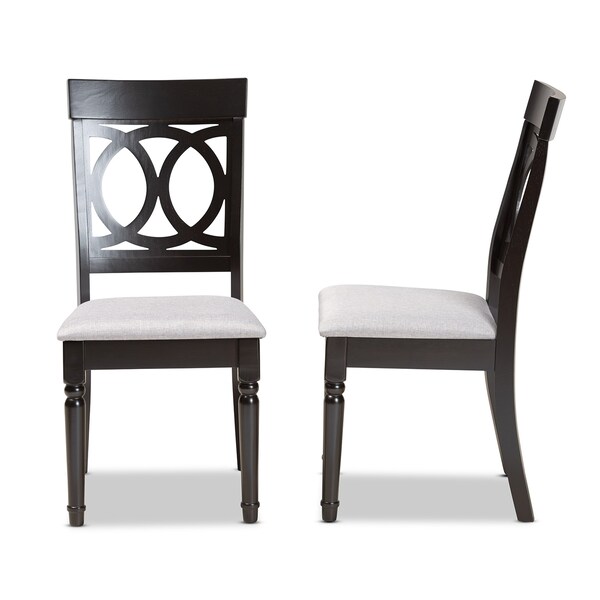 Baxton Studio Lucie Modern and Contemporary Grey Fabric and Espresso Brown Finished Wood 2-Piece Dining Chair Set - 176-10538-ZORO