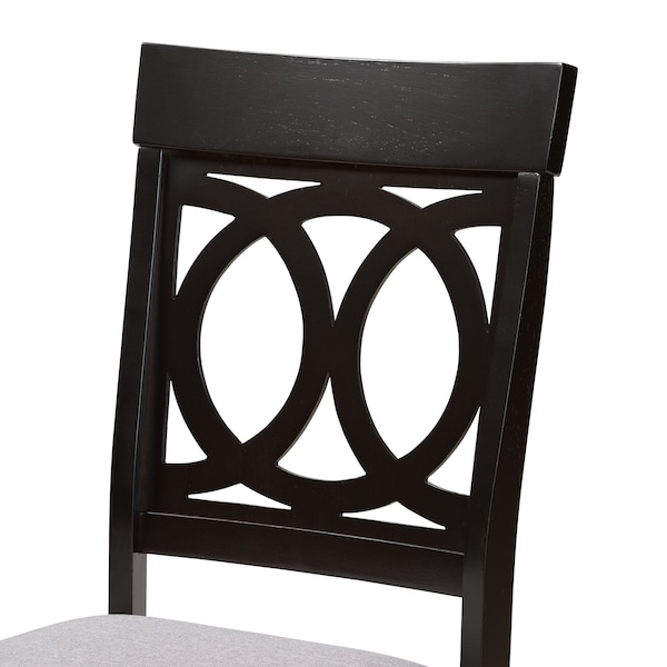 Baxton Studio Lucie Modern and Contemporary Grey Fabric and Espresso Brown Finished Wood 2-Piece Dining Chair Set - 176-10538-ZORO
