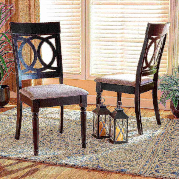 Baxton Studio Lucie Modern and Contemporary Grey Fabric and Espresso Brown Finished Wood 2-Piece Dining Chair Set - 176-10538-ZORO
