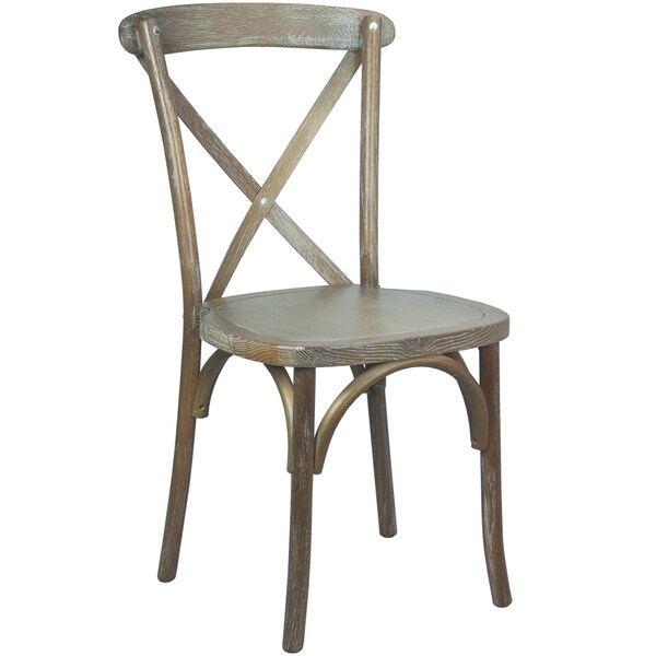 Flash Furniture Advantage Medium With White Grain X-Back Chair, PK2 - X-BACK-MEDWHT-2