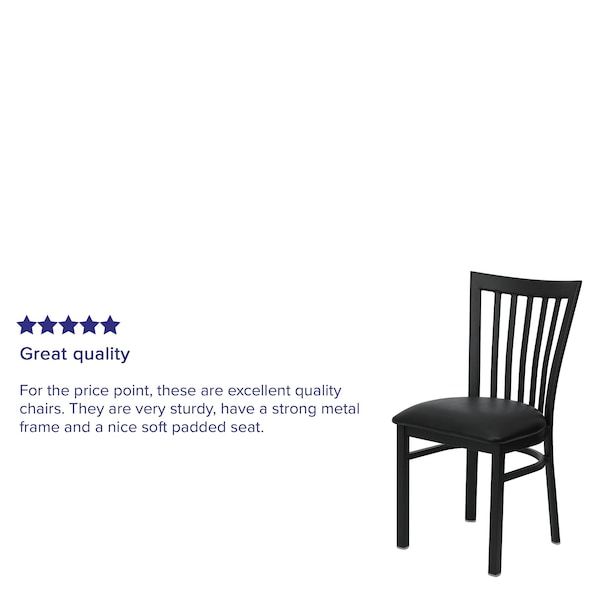 Flash Furniture Hercules Restaurant Chair, 17-1/4 in W 18-3/4" L 34-3/4" H - XU-DG6Q4BSCH-BLKV-GG