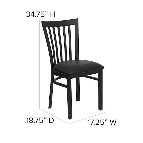 Flash Furniture Hercules Restaurant Chair, 17-1/4 in W 18-3/4" L 34-3/4" H - XU-DG6Q4BSCH-BLKV-GG