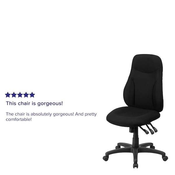 Flash Furniture Fabric Task Chair, 16-3/4" to 20-1/2", Black - BT-90297H-GG