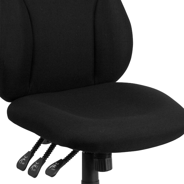 Flash Furniture Fabric Task Chair, 16-3/4" to 20-1/2", Black - BT-90297H-GG