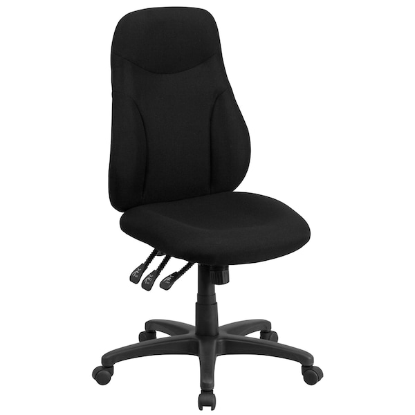Flash Furniture Fabric Task Chair, 16-3/4" to 20-1/2", Black - BT-90297H-GG