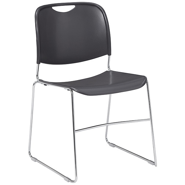 National Public Seating Stacking Chair, 8500 Series, Polypropylene Gray, PK4 - 8502