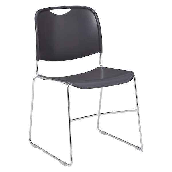 National Public Seating Stacking Chair, 8500 Series, Polypropylene Gray, PK4 - 8502