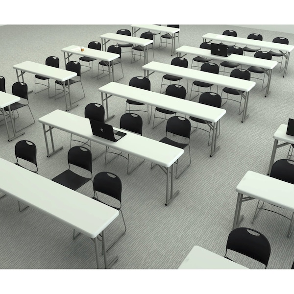 National Public Seating Stacking Chair, 8500 Series, Polypropylene Gray, PK4 - 8502