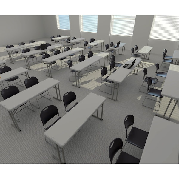 National Public Seating Stacking Chair, 8500 Series, Polypropylene Gray, PK4 - 8502
