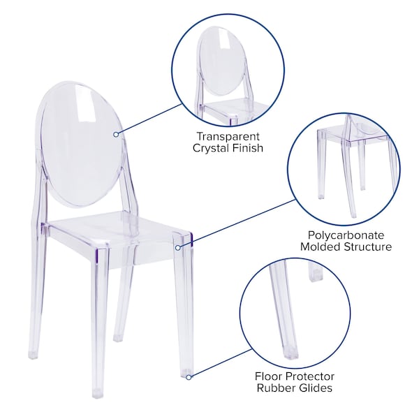 Flash Furniture Clear Stacking Side Chair - FH-111-APC-CLR-GG