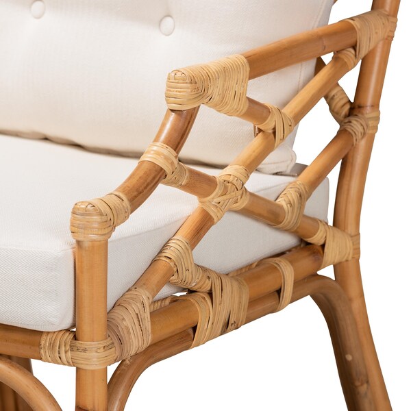 Baxton Studio Sonia Modern and Contemporary Natural Finished Rattan Armchair - 185-11879-ZORO