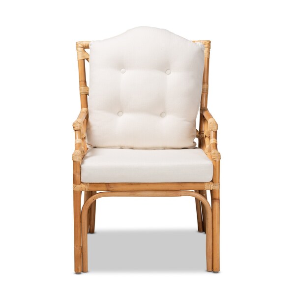 Baxton Studio Sonia Modern and Contemporary Natural Finished Rattan Armchair - 185-11879-ZORO