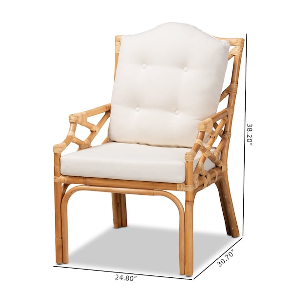 Baxton Studio Sonia Modern and Contemporary Natural Finished Rattan Armchair - 185-11879-ZORO