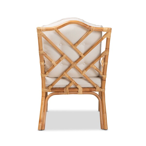 Baxton Studio Sonia Modern and Contemporary Natural Finished Rattan Armchair - 185-11879-ZORO