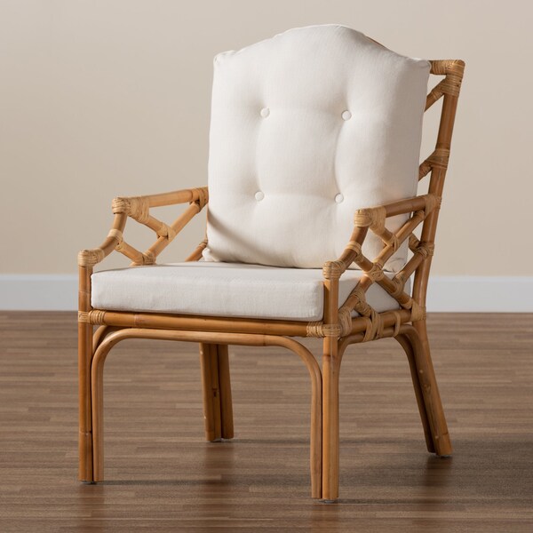 Baxton Studio Sonia Modern and Contemporary Natural Finished Rattan Armchair - 185-11879-ZORO