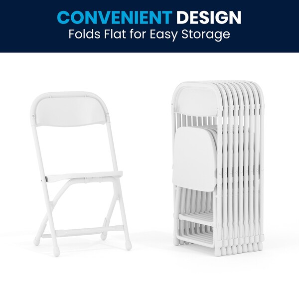 Flash Furniture Kids White Plastic Folding Chair - 2-Y-KID-WH-GG