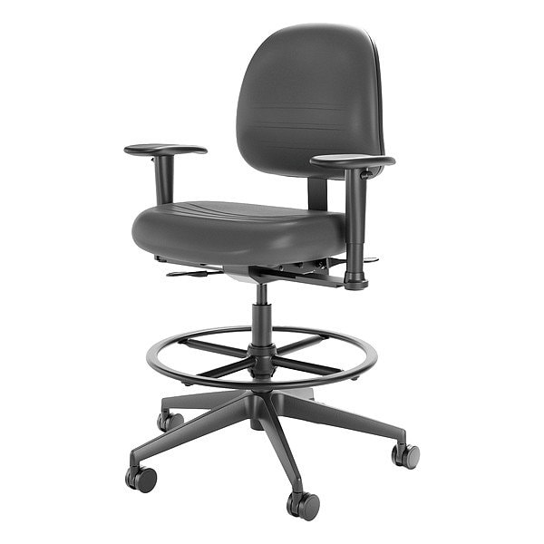 Cramer Polyurethane Task Chair, 22-3/4" to 33-1/4", Adjustable Arms, Wood - RPMH2-282-2B