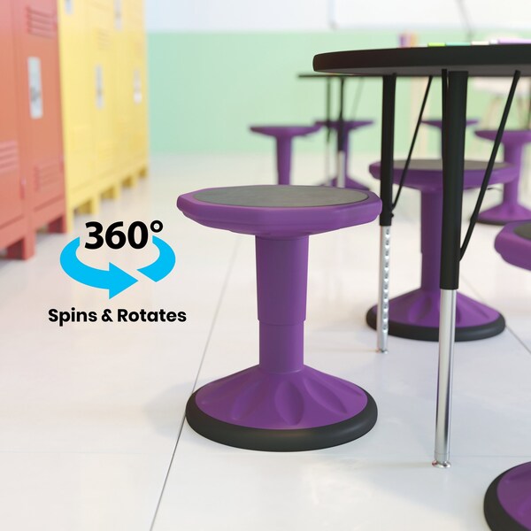 Flash Furniture Purple Kids Adjustable Active Learning Stool - AY-9001S-PR-GG