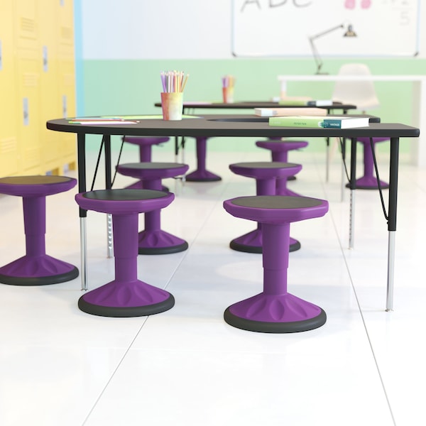 Flash Furniture Purple Kids Adjustable Active Learning Stool - AY-9001S-PR-GG