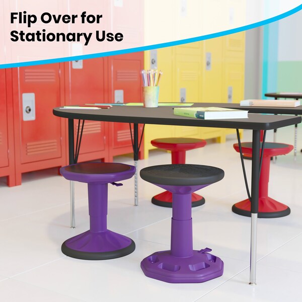 Flash Furniture Purple Kids Adjustable Active Learning Stool - AY-9001S-PR-GG