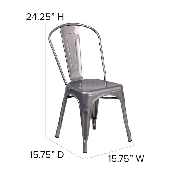 Flash Furniture Contemporary Indoor Stackable Chair, 17-3/4 in W 21" L 33-1/2" H - XU-DG-TP001-GG