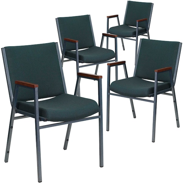 Flash Furniture Green Fabric Stack Armchair - 4-XU-60154-GN-GG