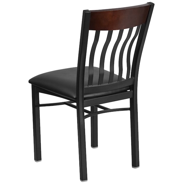 Flash Furniture Eclipse Restaurant Chair, 17 in W 24-1/2" L 35-3/4" H - XU-DG-60618-WAL-BLKV-GG
