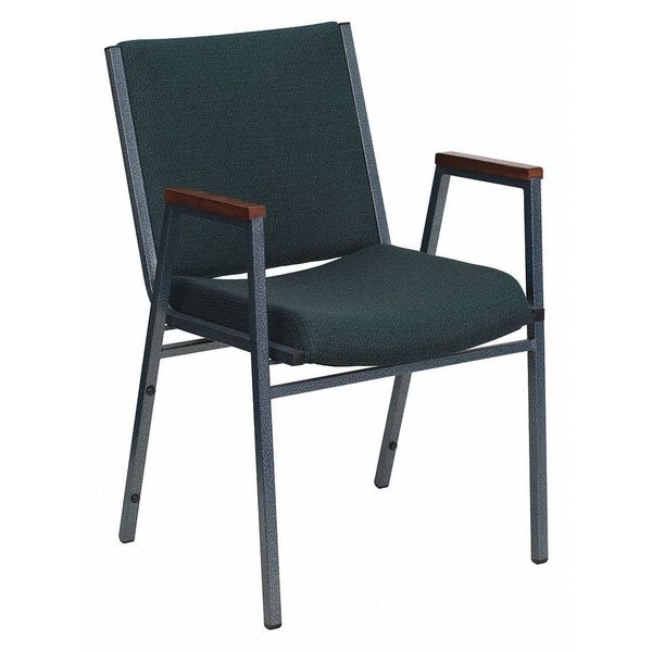 Flash Furniture Fabric Stack Chair w/Arms, Green - XU-60154-GN-GG
