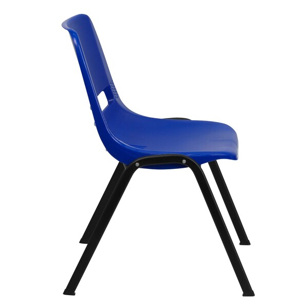 Flash Furniture Stack Chair, Navy w/ Black Frame, 14"H - RUT-14-NVY-BLACK-GG