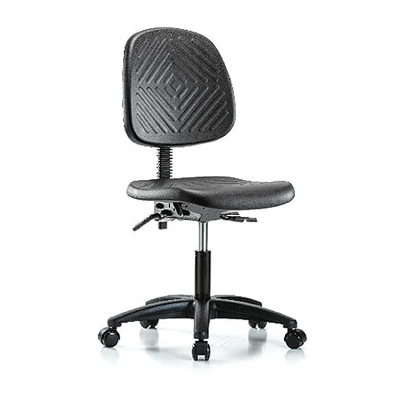 Blue Ridge Ergonomics Desk Chair Desk Chair, Med, Poly, Bk, Casters, No Arms, 17" to 22" Height, Black; Blue - BR-PDHCH-MB-RG-T0-A0-RC