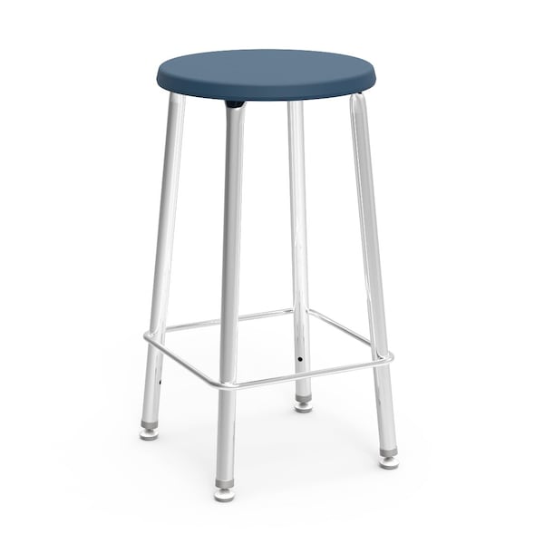 Virco 120 Series 24" Stool with Nylon Glides - Navy Seat - 12024
